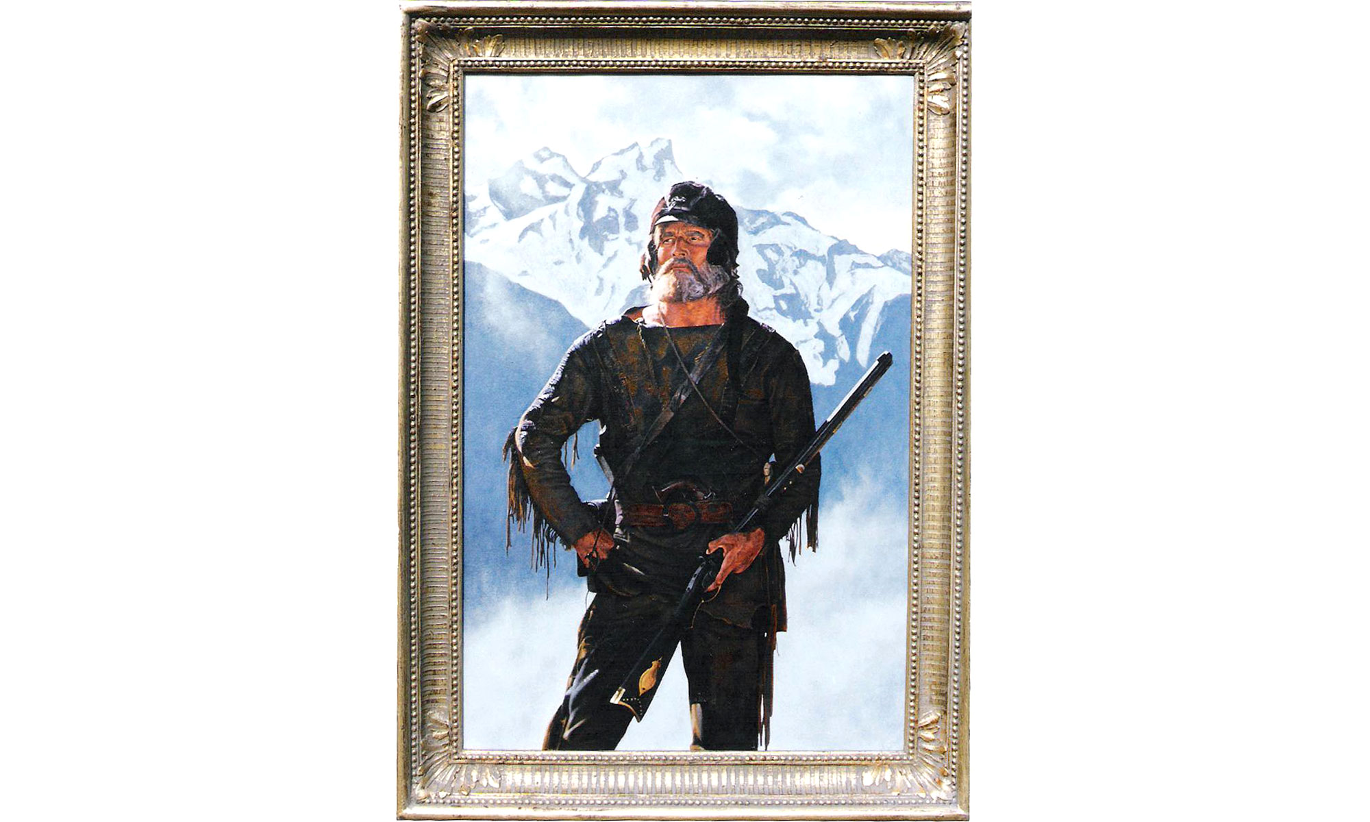 Charlton Heston as The Mountain Man Portrait Painting by Terence J Gilbert Oil on Canvas
